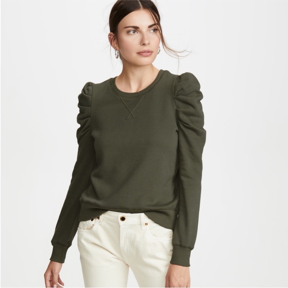Rebecca Minkoff Janine olive green sweatshirt, size L